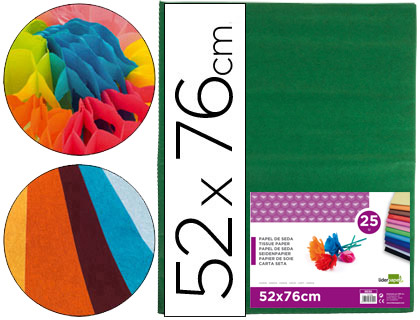 25h. papel seda Liderpapel 52x76cm. 18g/m² verde oscuro